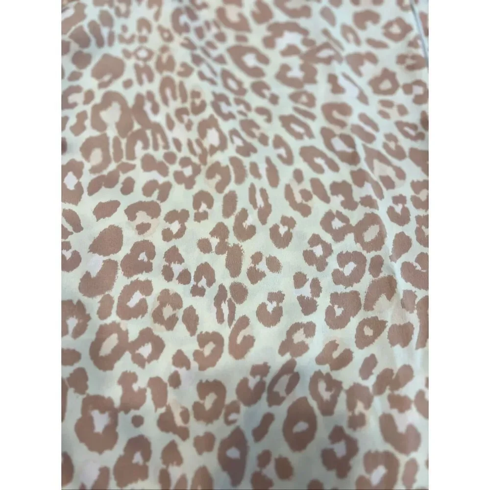 Victoria's Secret Women's Leopard Print Tank Pajama Set Cream Brown Size Large